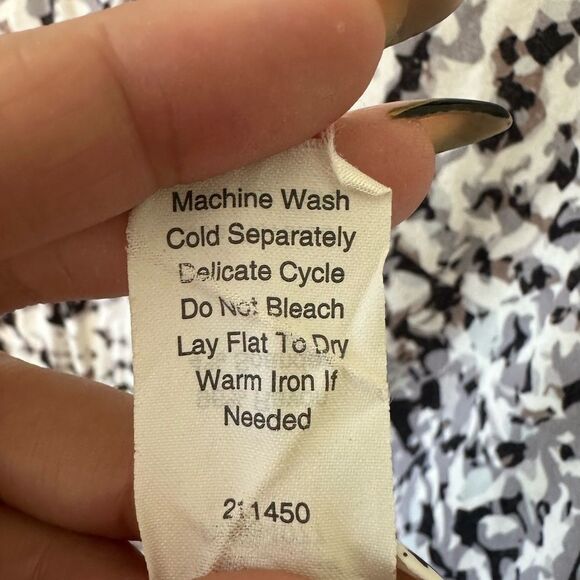 Cabi Animal Leopard Print Collar V Neck Button Down Shirt Dress L *Missing Belt - Picture 6 of 6